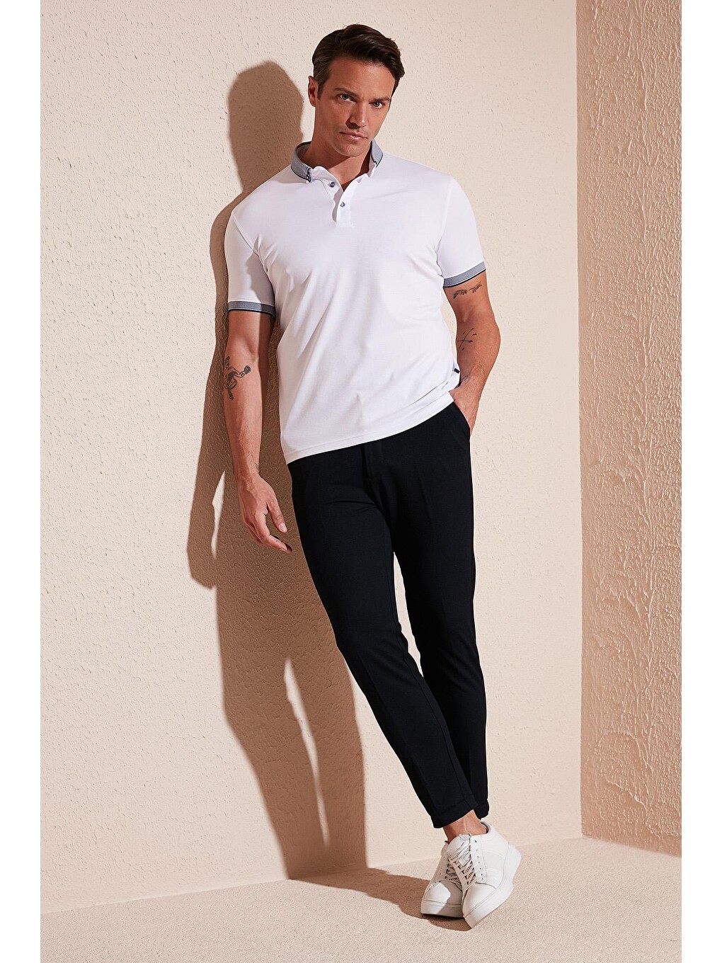 Lacivert Pamuklu Slim Fit Polo Tişört 646r4560-1
