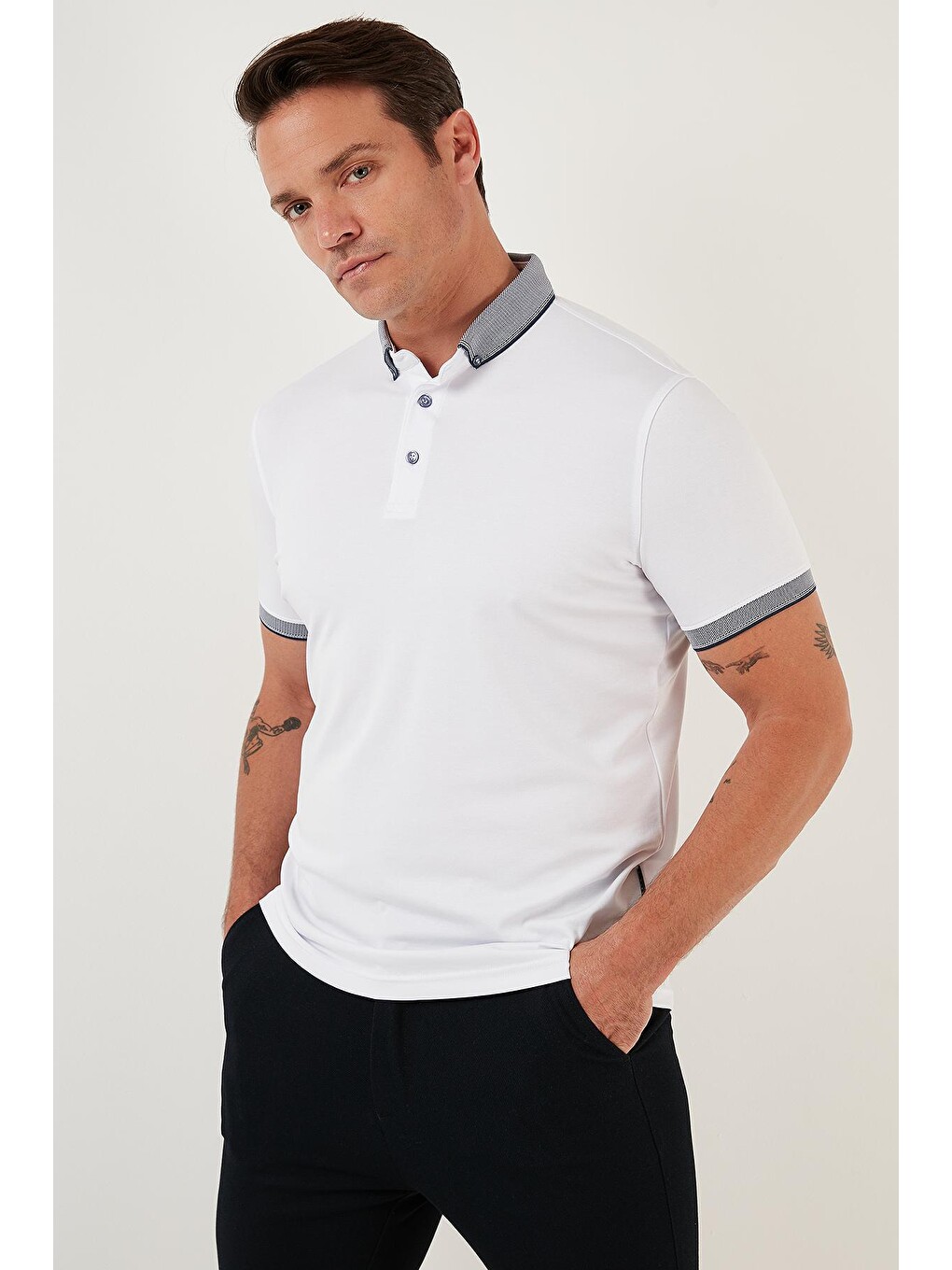 Lacivert Pamuklu Slim Fit Polo Tişört 646r4560-2