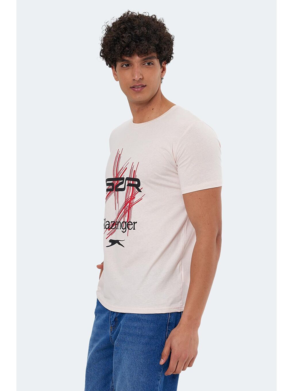 SLAZENGER Pudra Pembe KASUR Erkek T-Shirt Pudra - 2