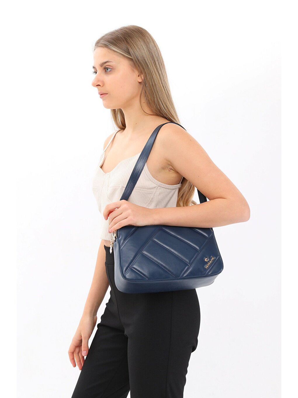 Lacivert Kadın Çapraz Göğüs Ve Omuz Çanta
