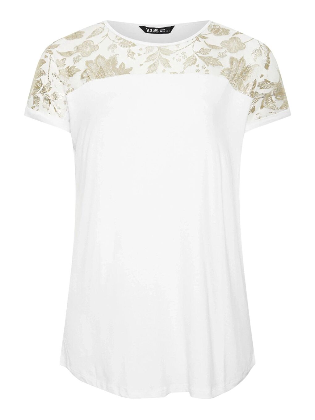 Beyaz Büyük Beden Bisiklet Yaka Kısa Kollu Yakası Transparan Bluz 303427-5