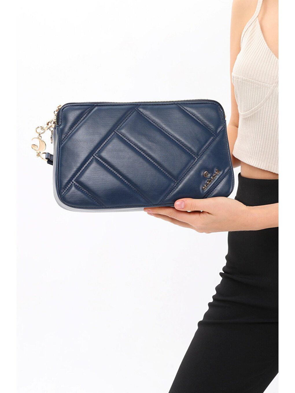 Lacivert Kadın Çapraz Göğüs Ve Omuz Çanta-1