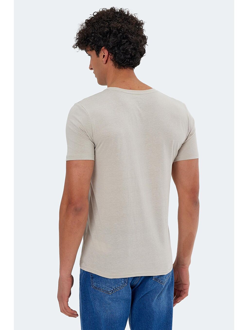 Bej KASUR Erkek Tişört Taş Gri-1