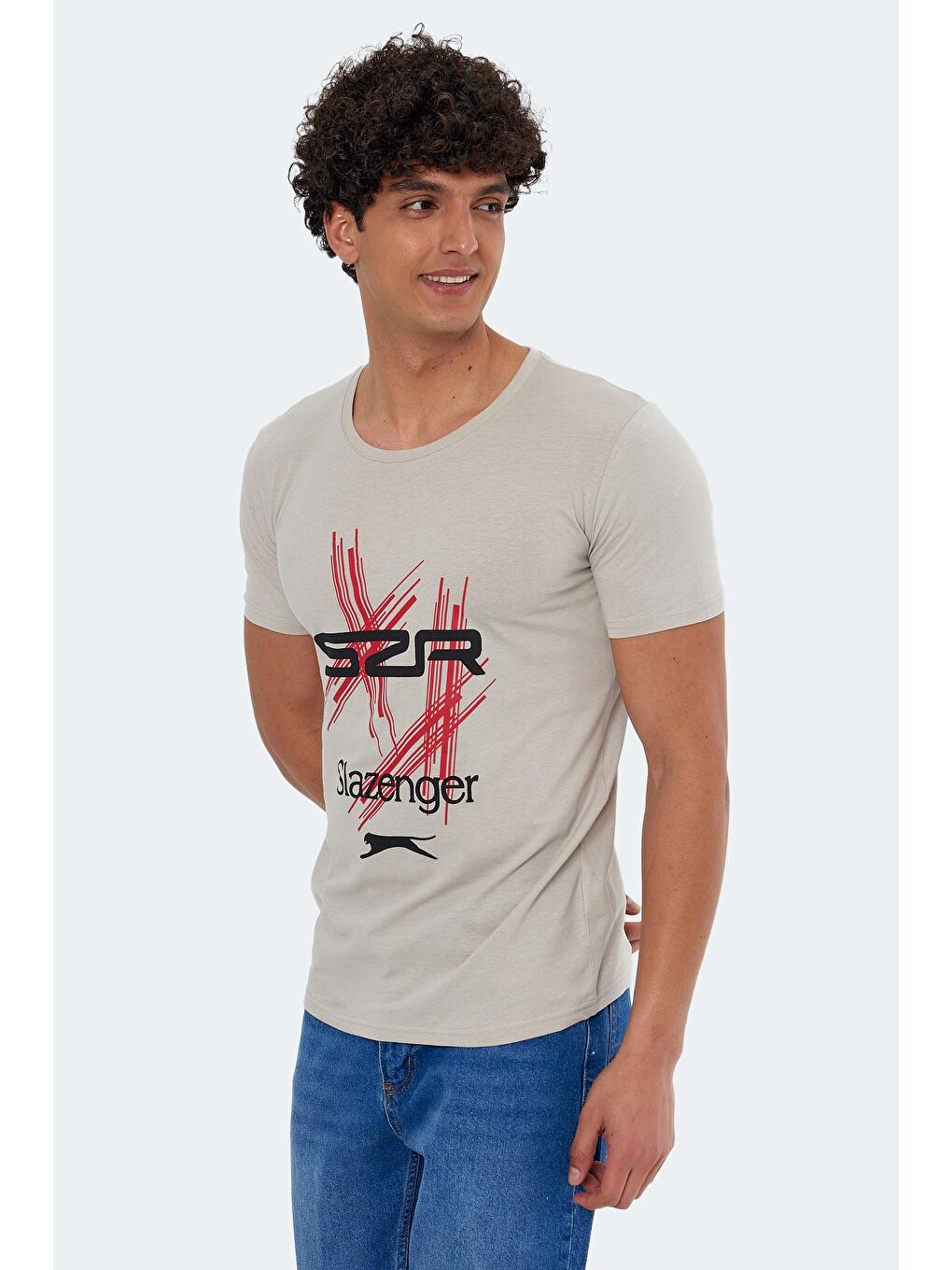 Bej KASUR Erkek Tişört Taş Gri-2