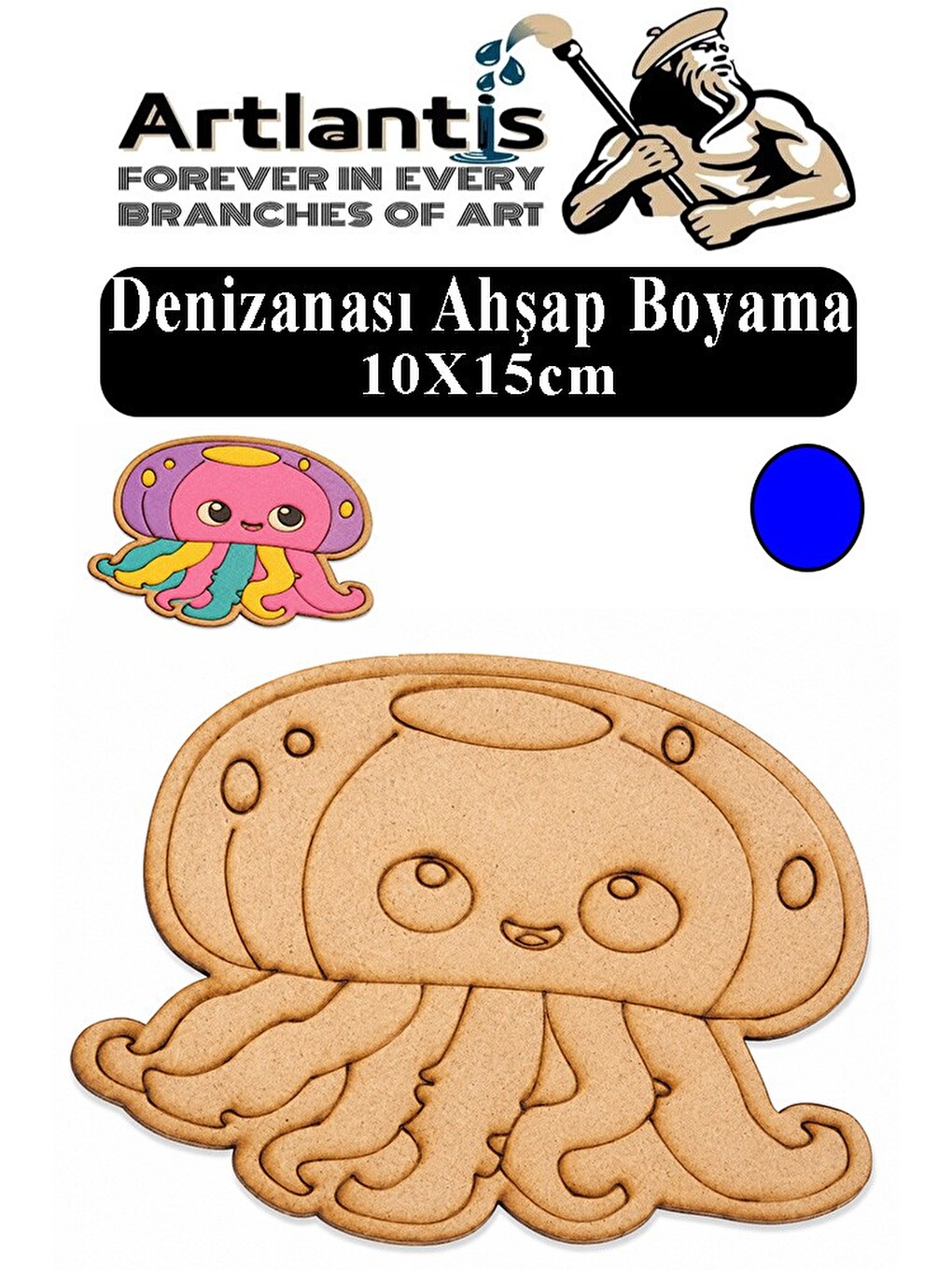 Ahşap Boyama Deniz Canlıları 1 Adet 10x15cm Boyama Figürü Etkinlik Çoçuk Gelişim Motor Beceri