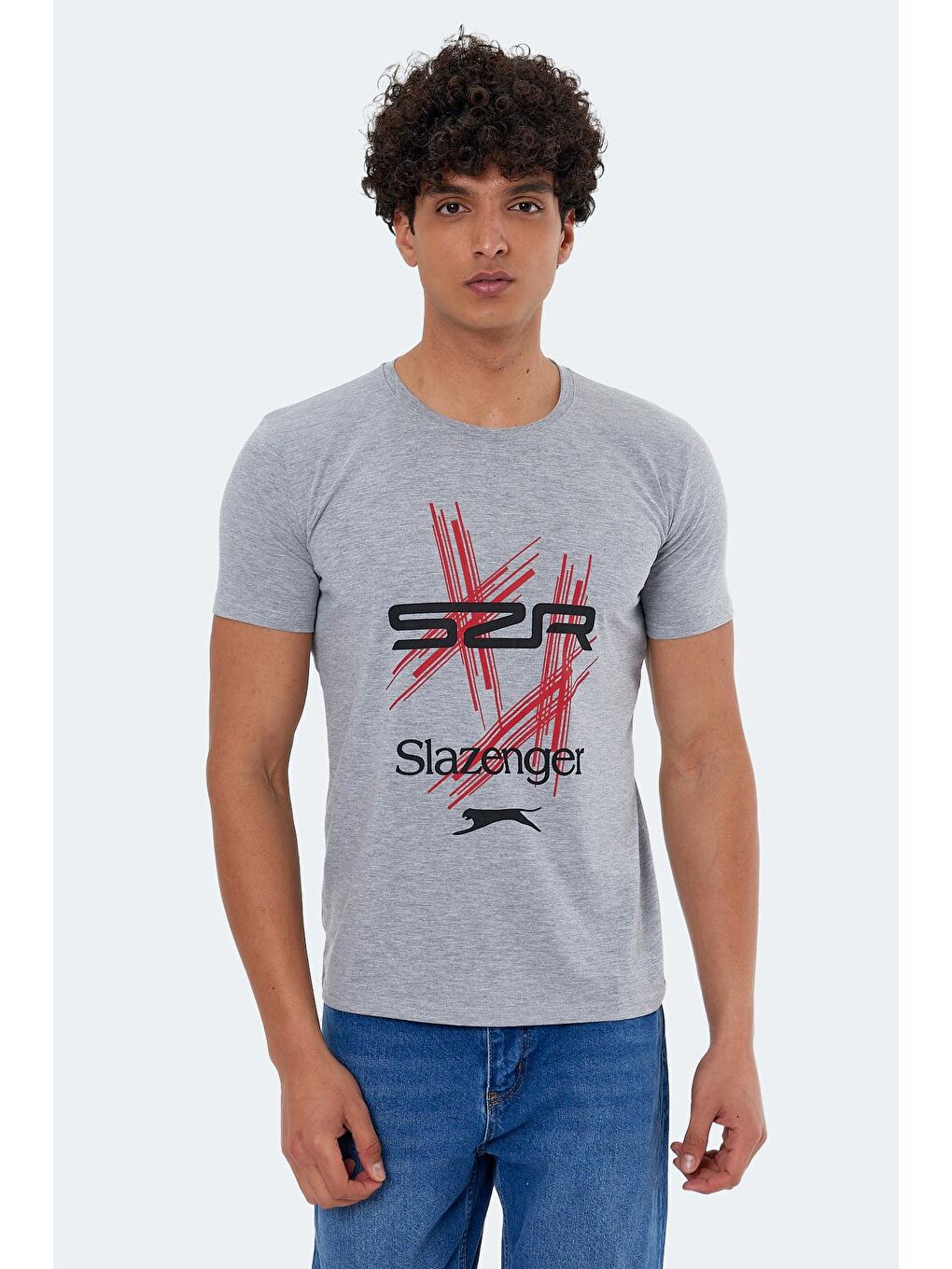 SLAZENGER Gri KASUR Erkek T-Shirt Gri