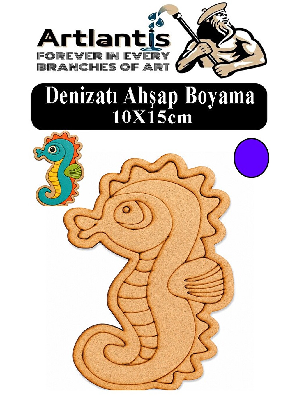 Ahşap Boyama Deniz Canlıları 1 Adet 10x15cm Boyama Figürü Etkinlik Çoçuk Gelişim Motor Beceri