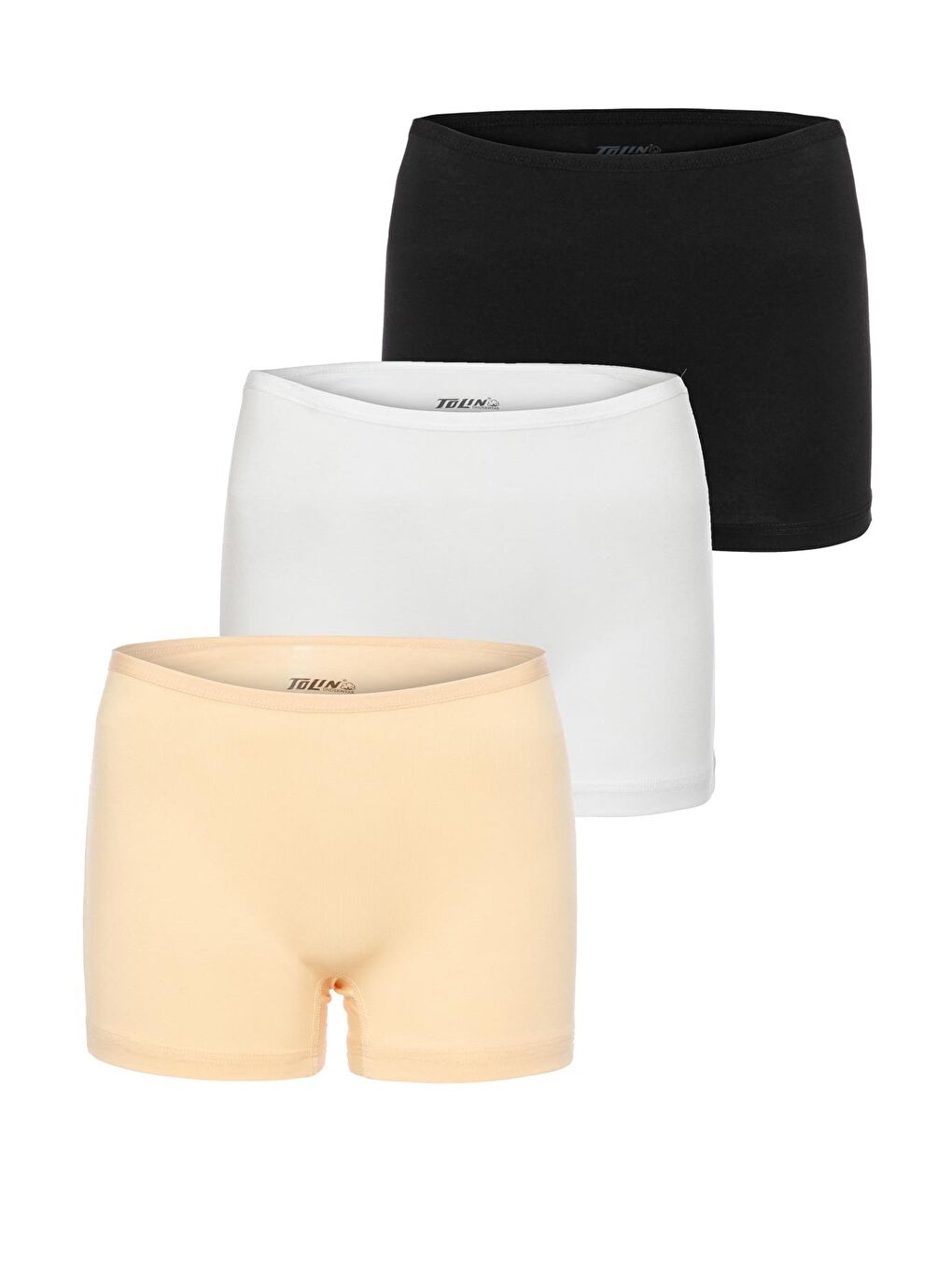 Karışık Düz Renk Düşük Bel Kadın Pamuklu Boxer Seti 3'lü 4237-01
