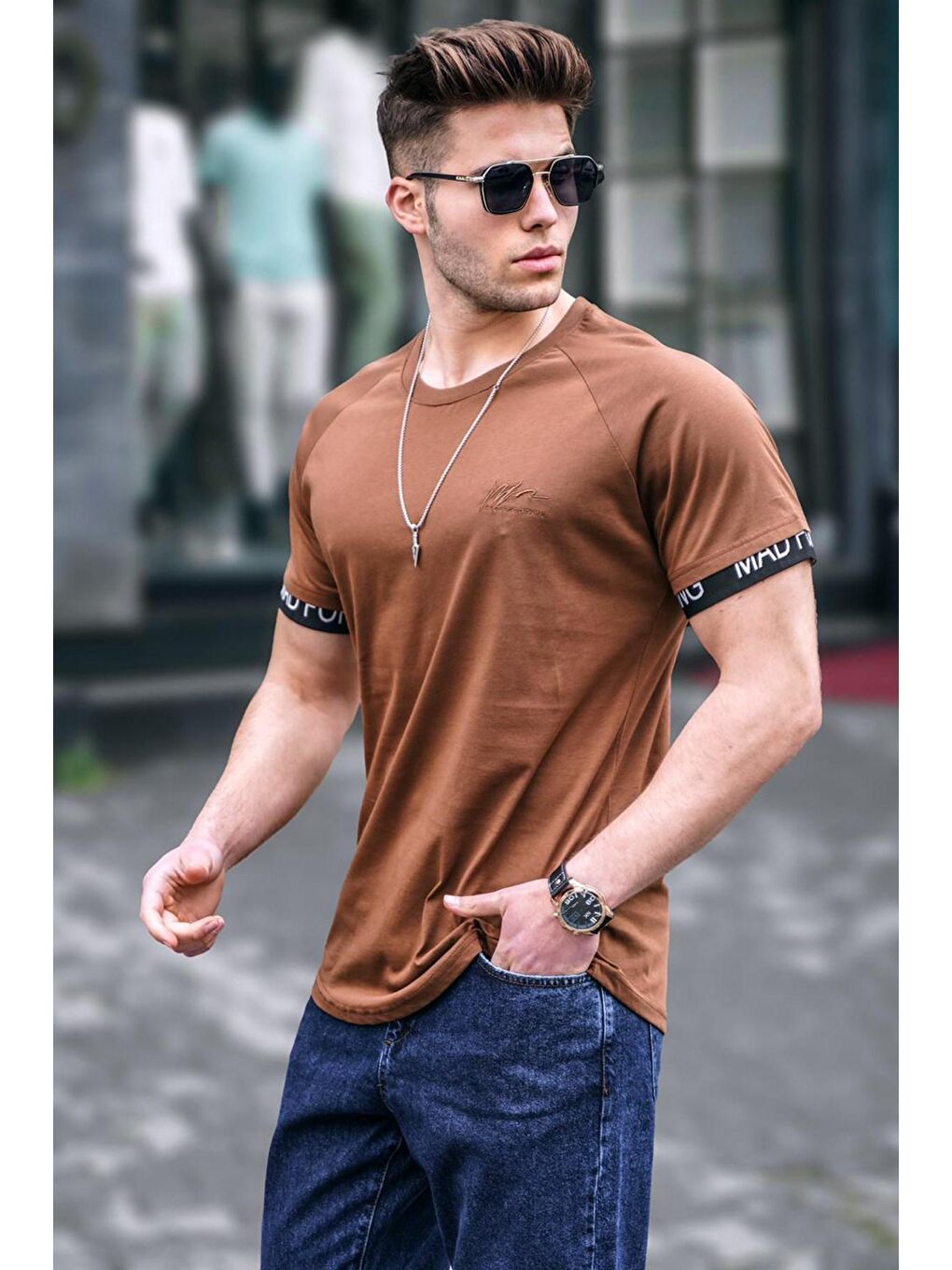 Kahverengi Basic Erkek Tişört