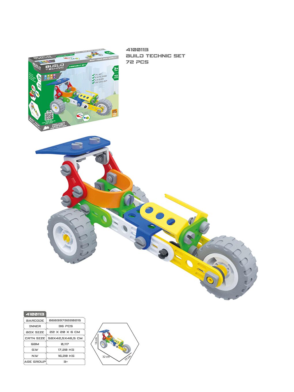 RoyToy Sök Tak Araçlar - Buggy (72 Parça) - 2