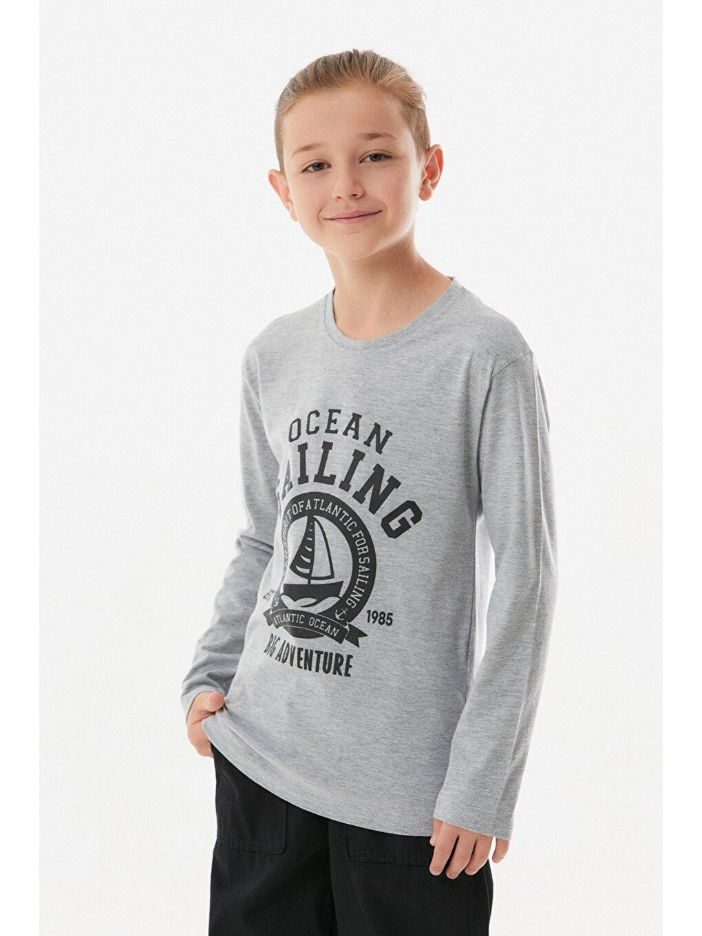 Gri Baskılı Bisiklet Yaka Erkek Çocuk Body