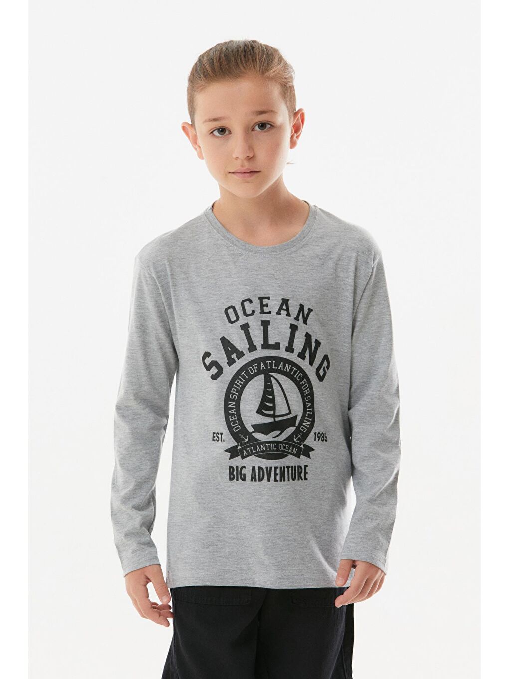 Gri Baskılı Bisiklet Yaka Erkek Çocuk Body-4