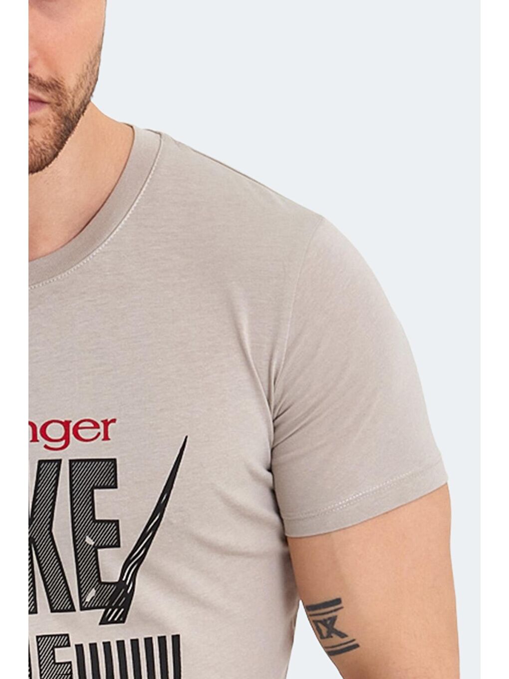 SLAZENGER Bej KASSIA Erkek T-Shirt Taş Gri - 4