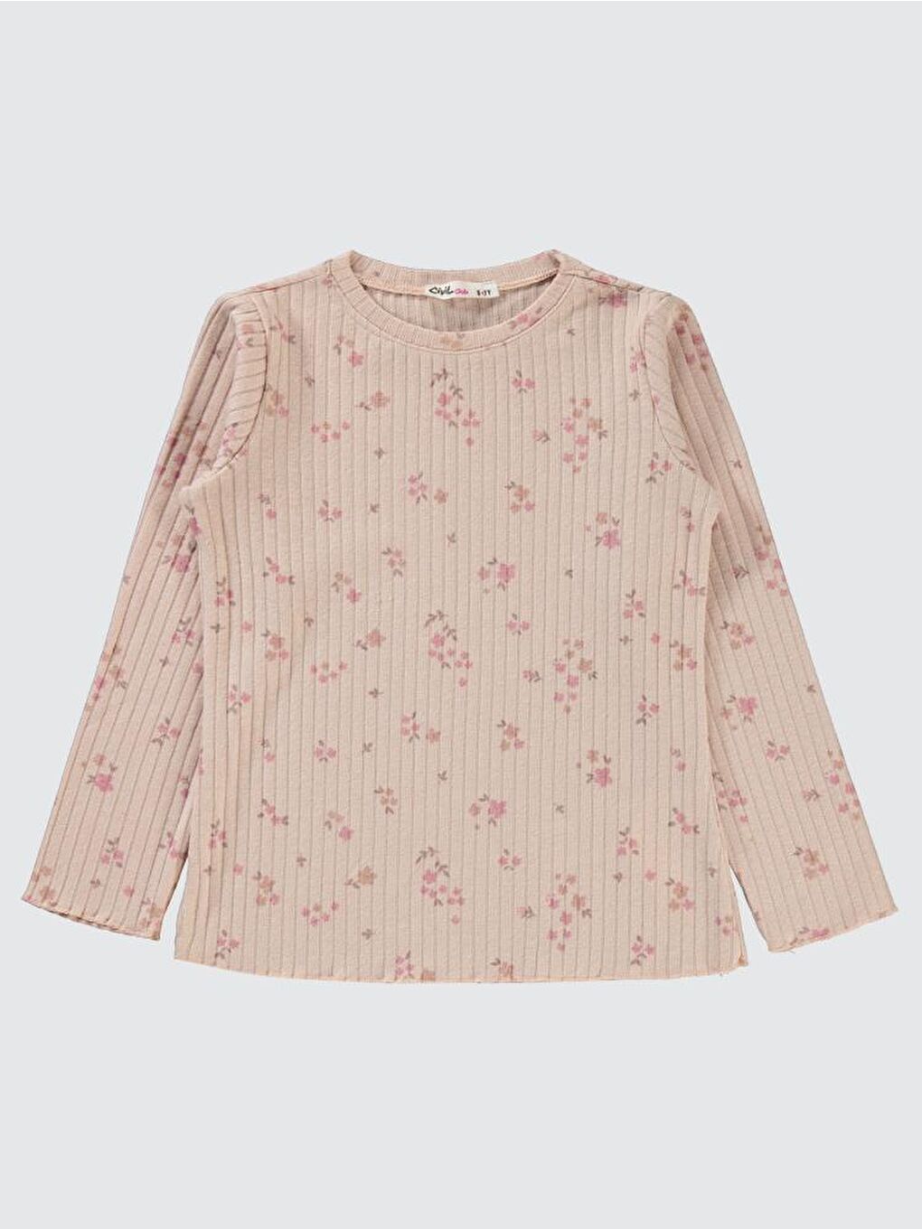 Pembe Girls Mini Yapraklı Çiçek Emp. 6-9 Yaş Sweatshirt - Pudra 9-10 Yaş