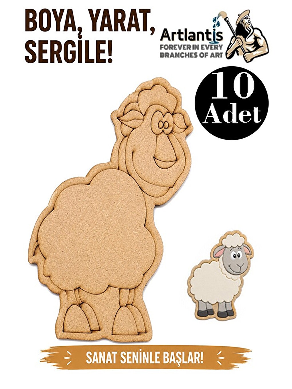 Ahşap Boyama Hayvanlar 10 Adet 10x15 Set3 Hayvan Boyama Figürü Etkinlik Çocuk Gelişim Motor Beceri