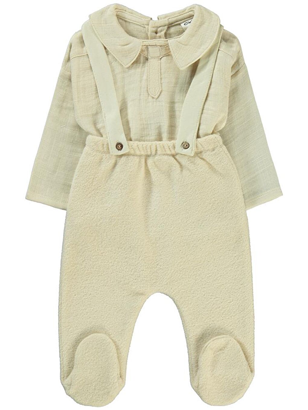 Baby Askılı 3-12 Ay Takım - Ekru 3-6 Ay-1