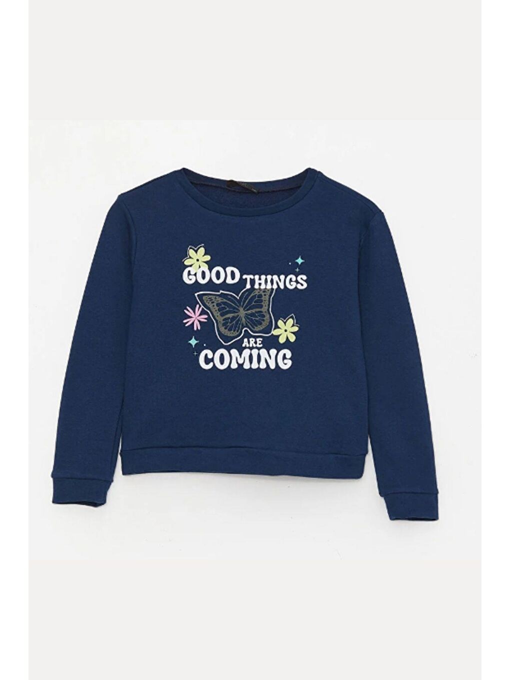 Gri Kız Çocuk Sweatshirt Baskılı Lacivert- Miranda