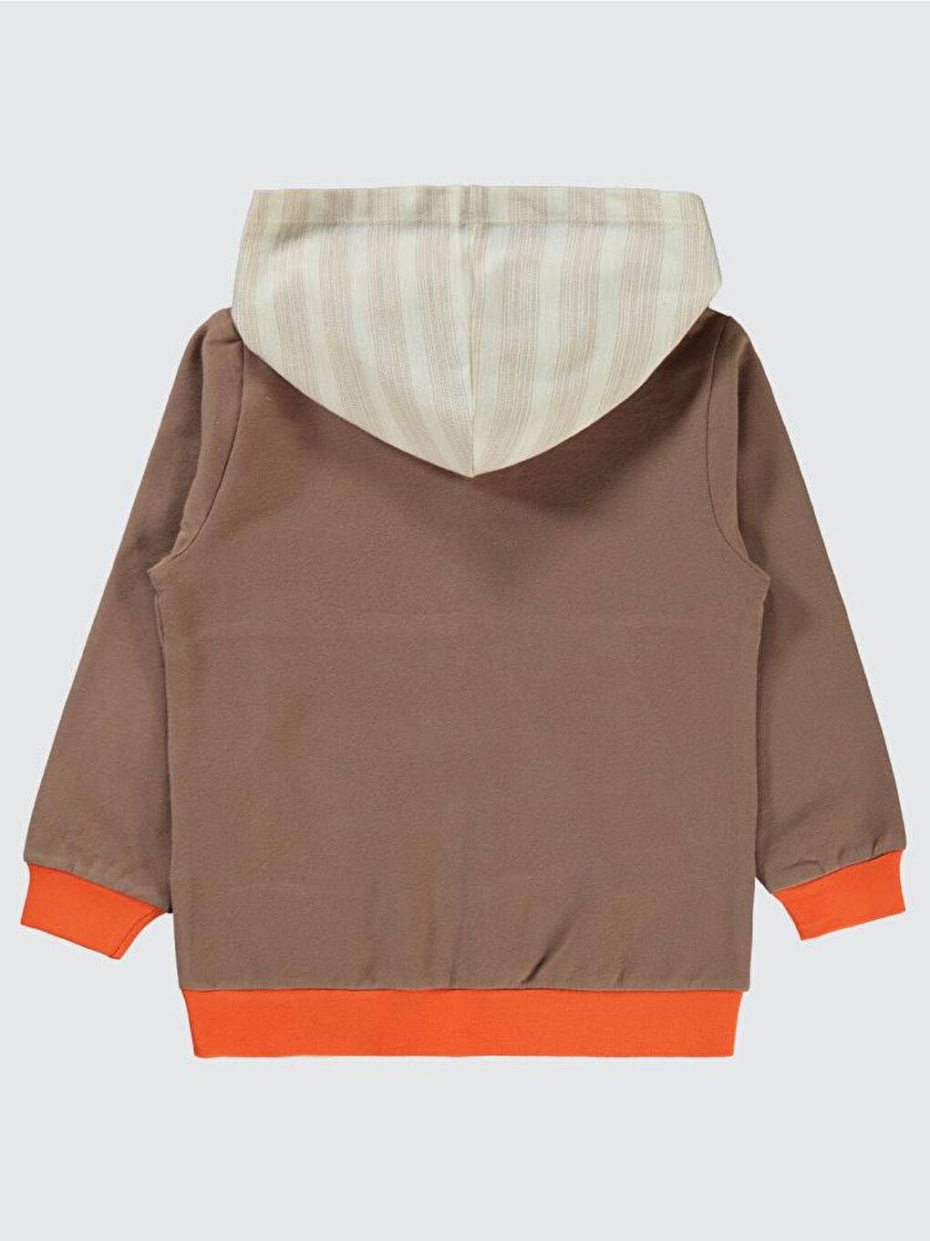 Boys Göz Baskılı Cepli Kapüşonlu 2-5 Yaş Sweatshirt - Turuncu 5-6 Yaş