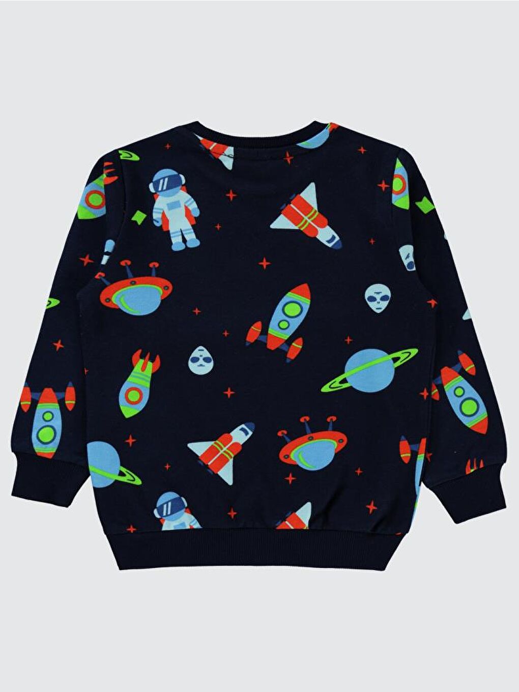 Boys Space World li 2-5 Yaş Sweatshirt - Lacivert 3-4 Yaş-1