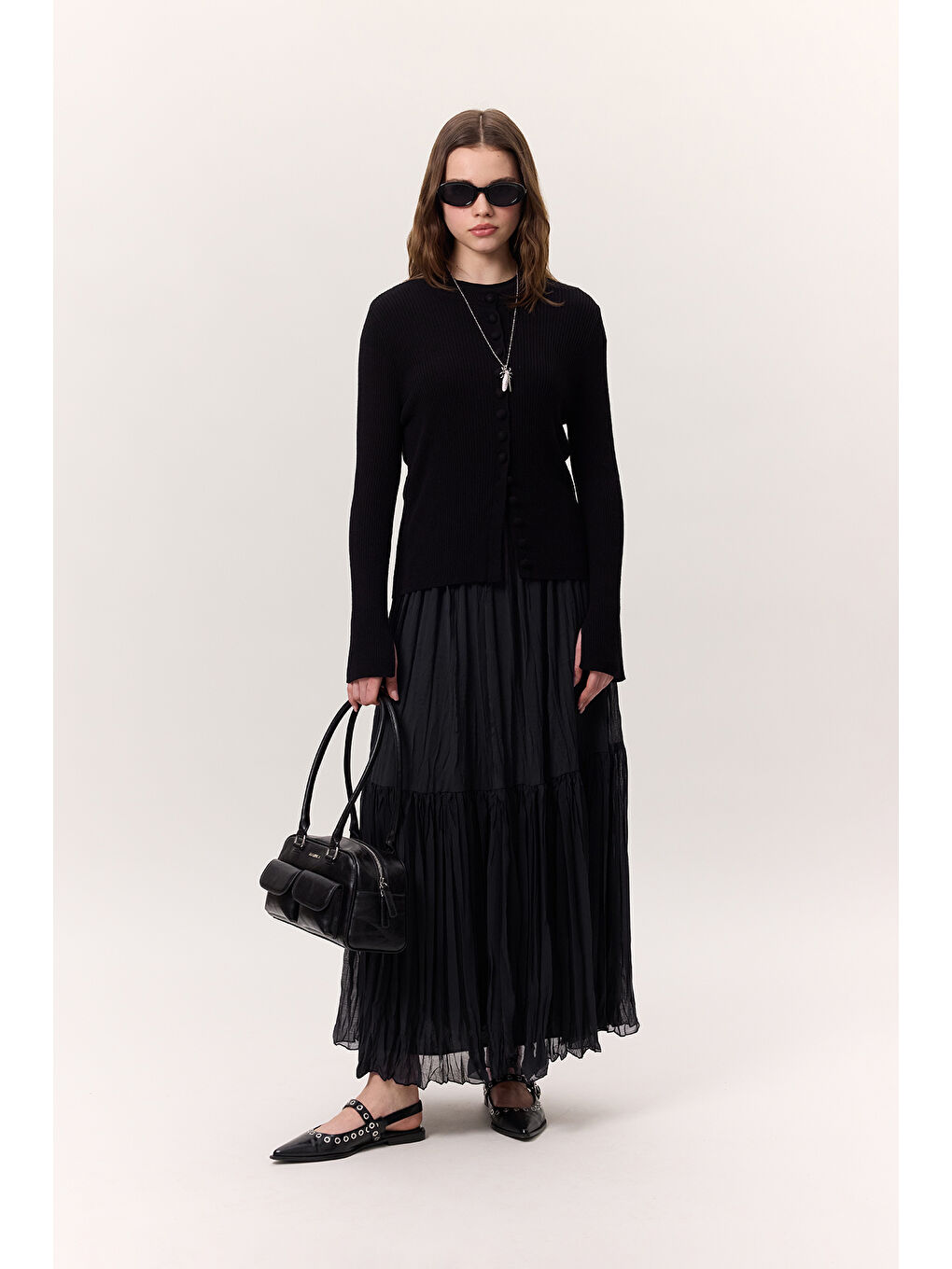 Crush Piliseli Uzun Etek Lacivert