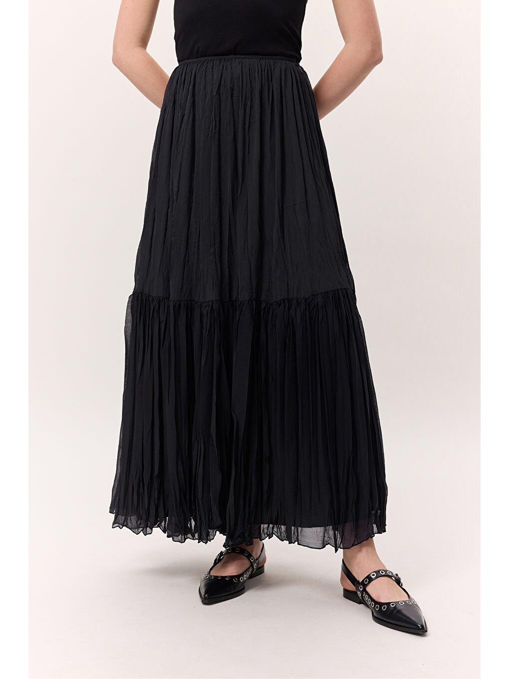 Crush Piliseli Uzun Etek Lacivert-3