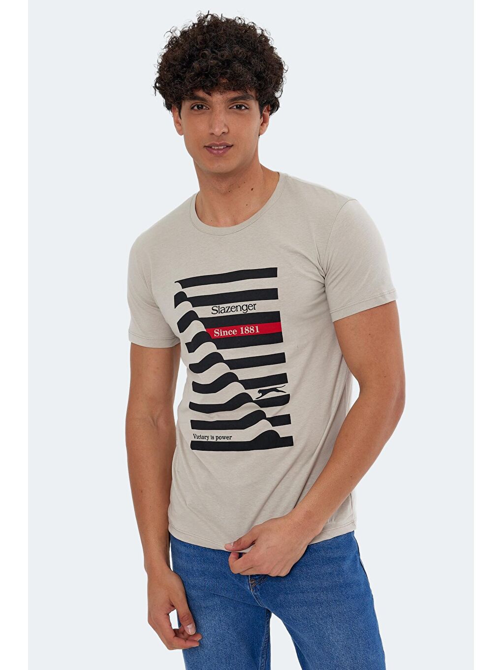 SLAZENGER Taş KATELL Erkek T-Shirt Taş Gri - 2