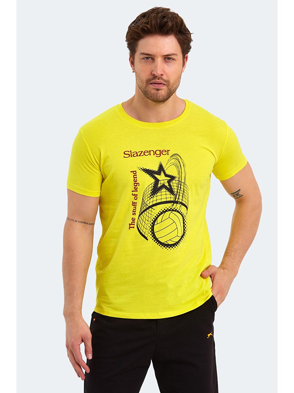 SLAZENGER Açık Sarı KARNEN Erkek T-Shirt Açık Sarı