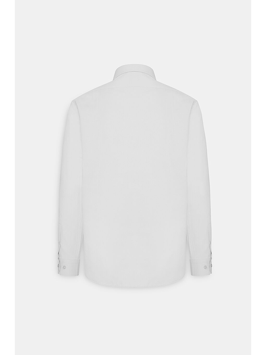Erkek Beyaz Kolay Ütülenebilir Slim Fit Dar Kesim İtalyan Yaka Armürlü Basic Gömlek-9