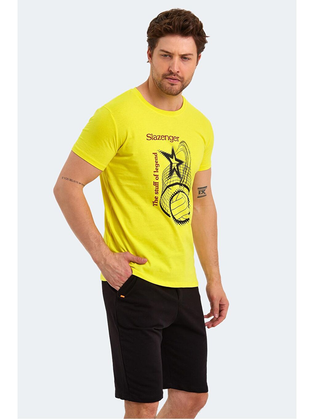 SLAZENGER Açık Sarı KARNEN Erkek T-Shirt Açık Sarı - 2