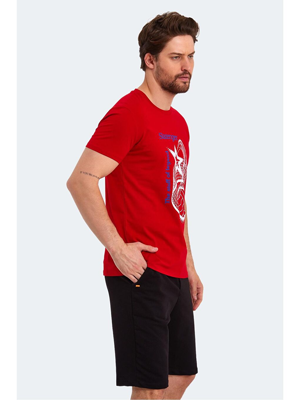 SLAZENGER Kırmızı KARNEN Erkek T-Shirt Kırmızı - 3