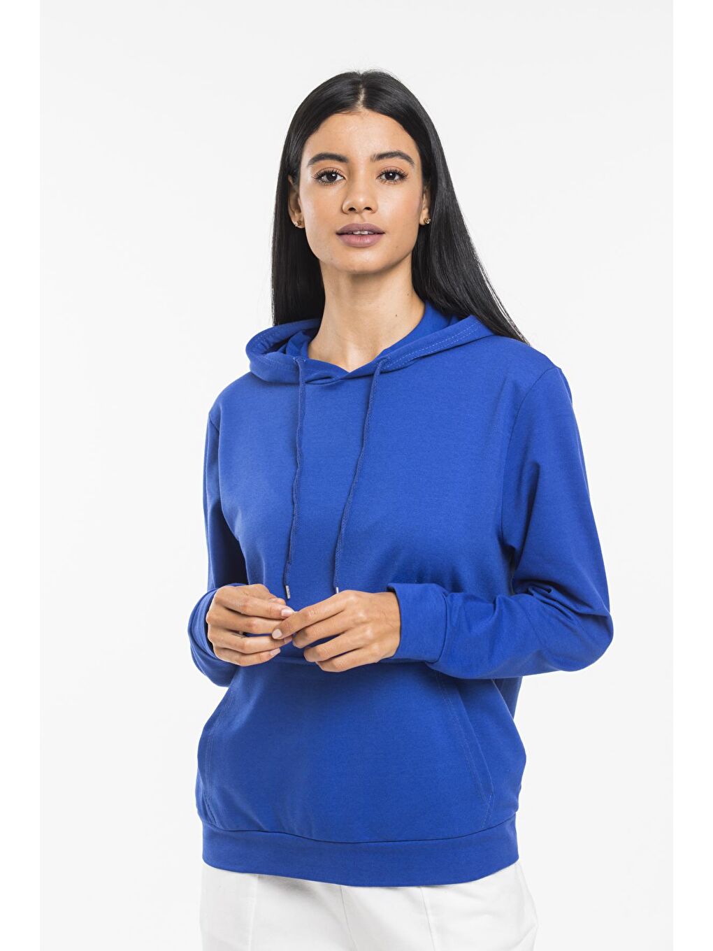 Süperlife Mavi Kadın Kapşonlu Oversize Fit Sweatshirt spr21k55 - 2