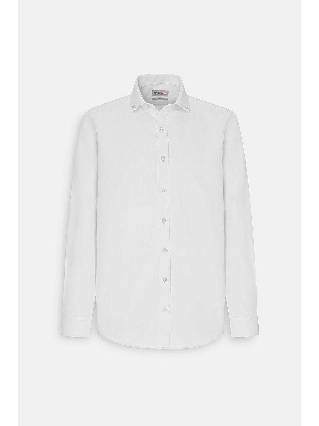 Erkek Beyaz Slim Fit Dar Kesim Oxford Düğmeli Yaka Armürlü Pamuklu Gömlek-8