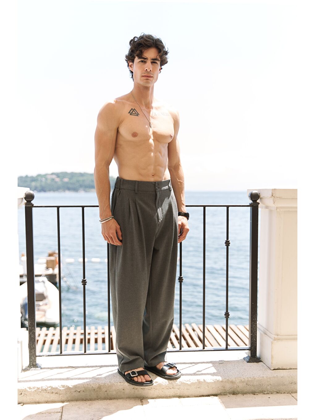 Gri Geaohrid Füme Erkek Pantolon-2