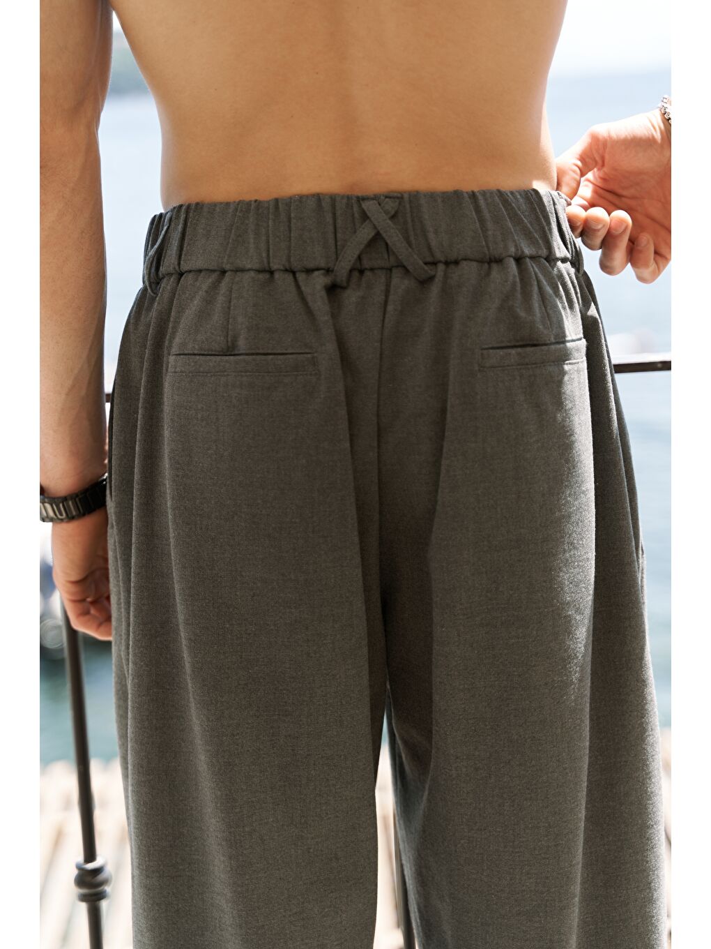 Gri Geaohrid Füme Erkek Pantolon-5