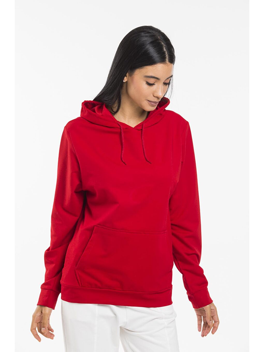 Süperlife Kırmızı Kadın Kapşonlu Oversize Fit Sweatshirt spr21k55 - 3