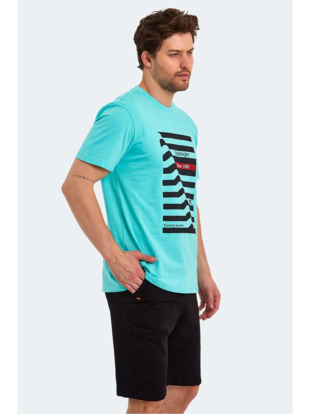 Yeşil KATELL OVER Erkek Tişört Nane-3