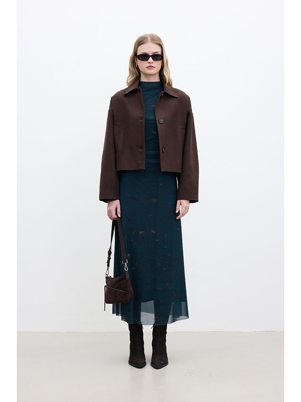 Dori Kısa Kaşe Kaban Kahverengi-5