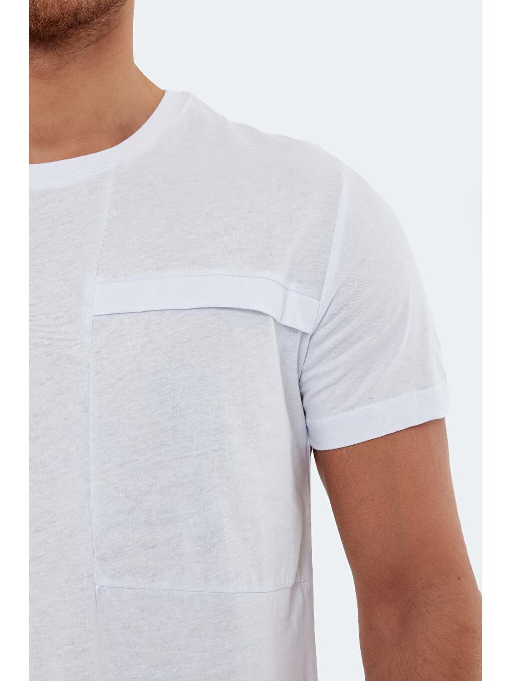 KAURI Erkek %100 Pamuk Tişört Beyaz-3