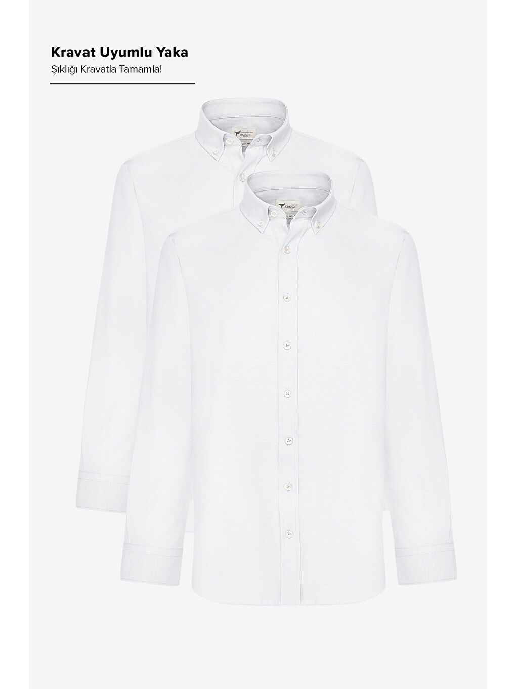 Erkek Beyaz 2'li Pamuklu Kolay Ütülenebilir Slim Fit Dar Kesim Oxford Gömlek Paketi