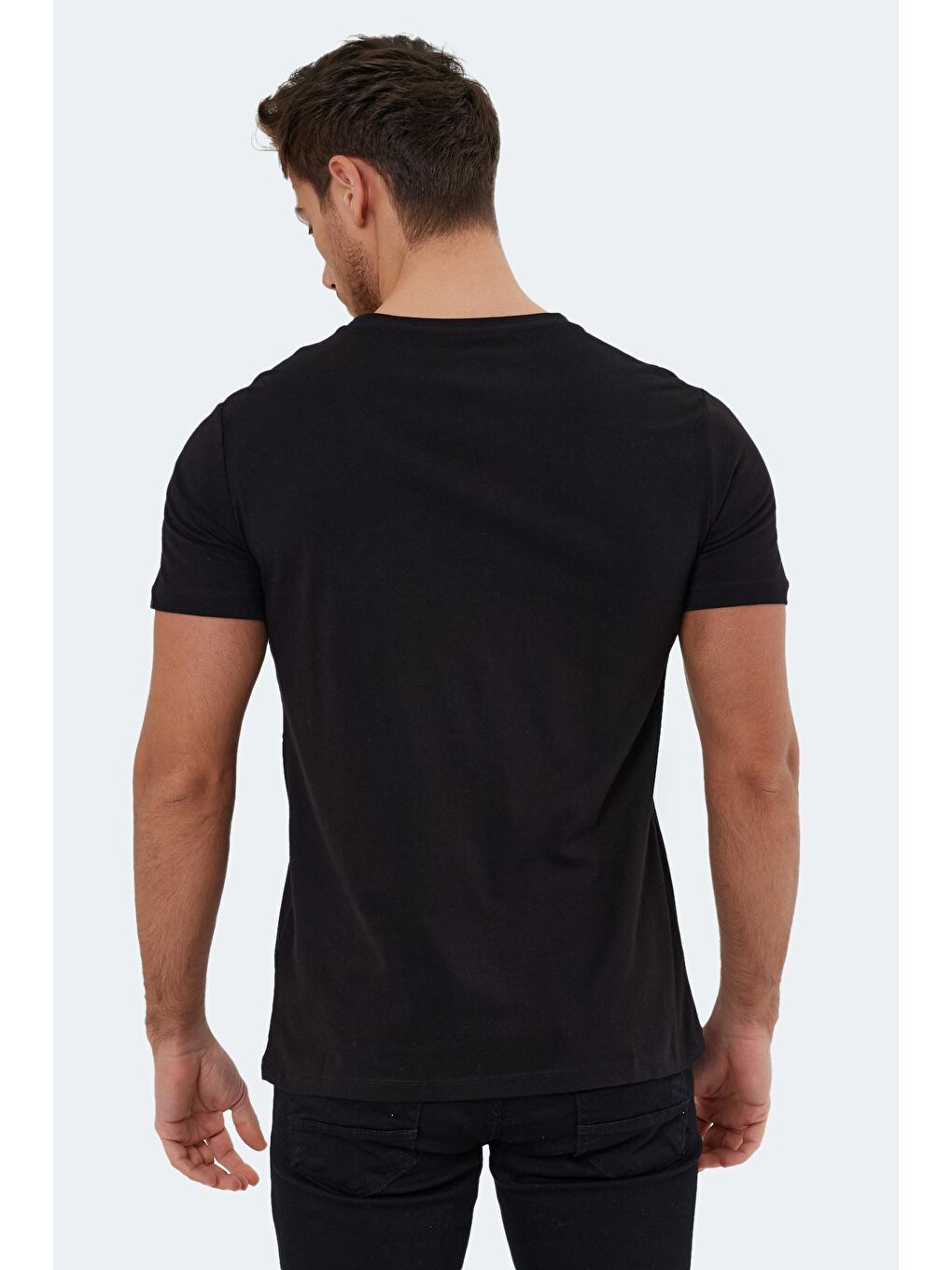 KAURI Erkek %100 Pamuk Tişört Siyah-1