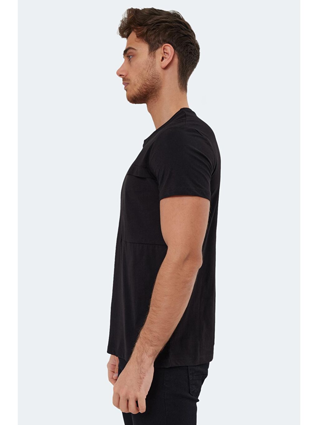 KAURI Erkek %100 Pamuk Tişört Siyah-2