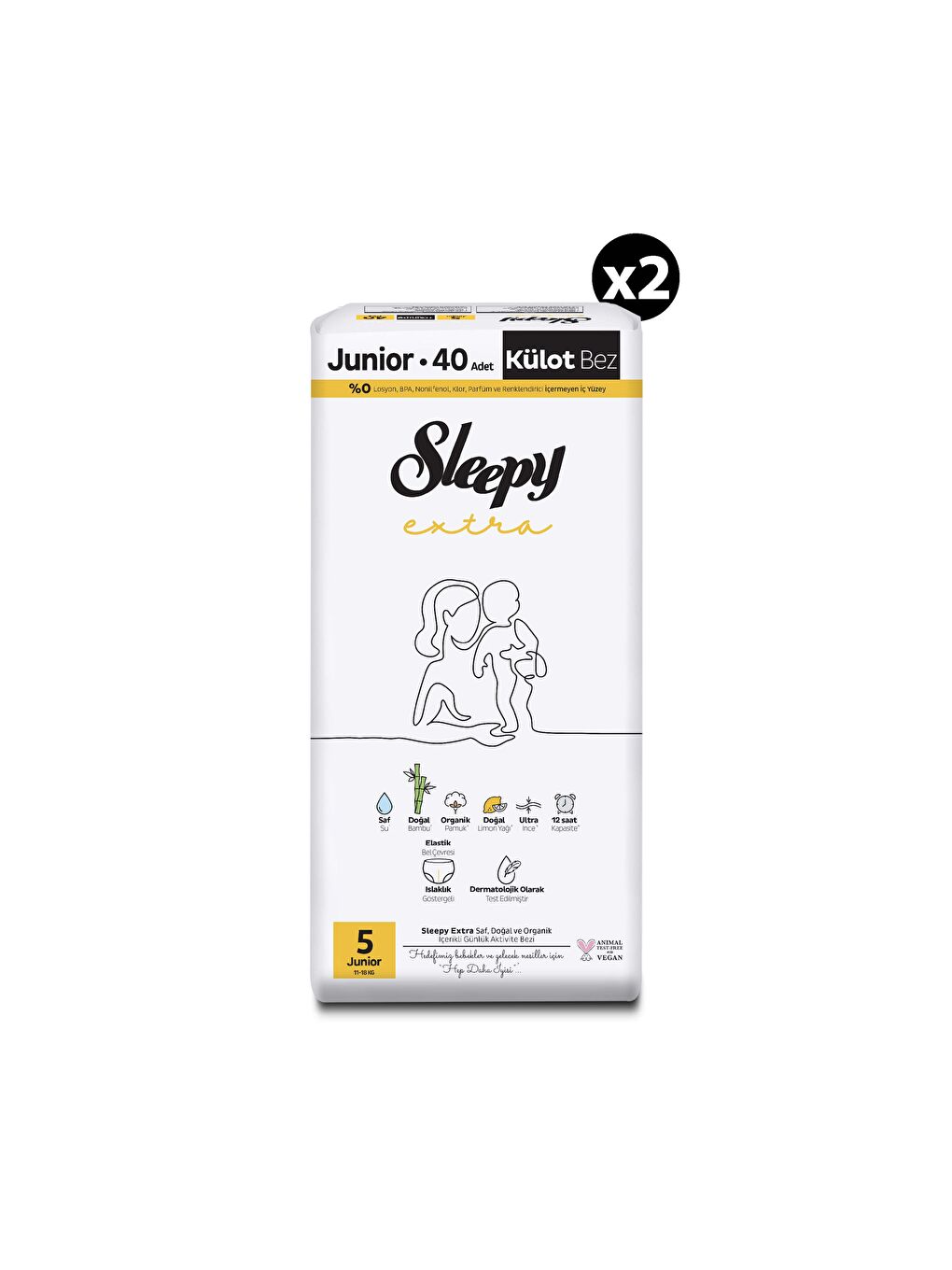 Extra Günlük Aktivite Süper Paket Külot Bez 5 Numara Junior 80 Adet-1