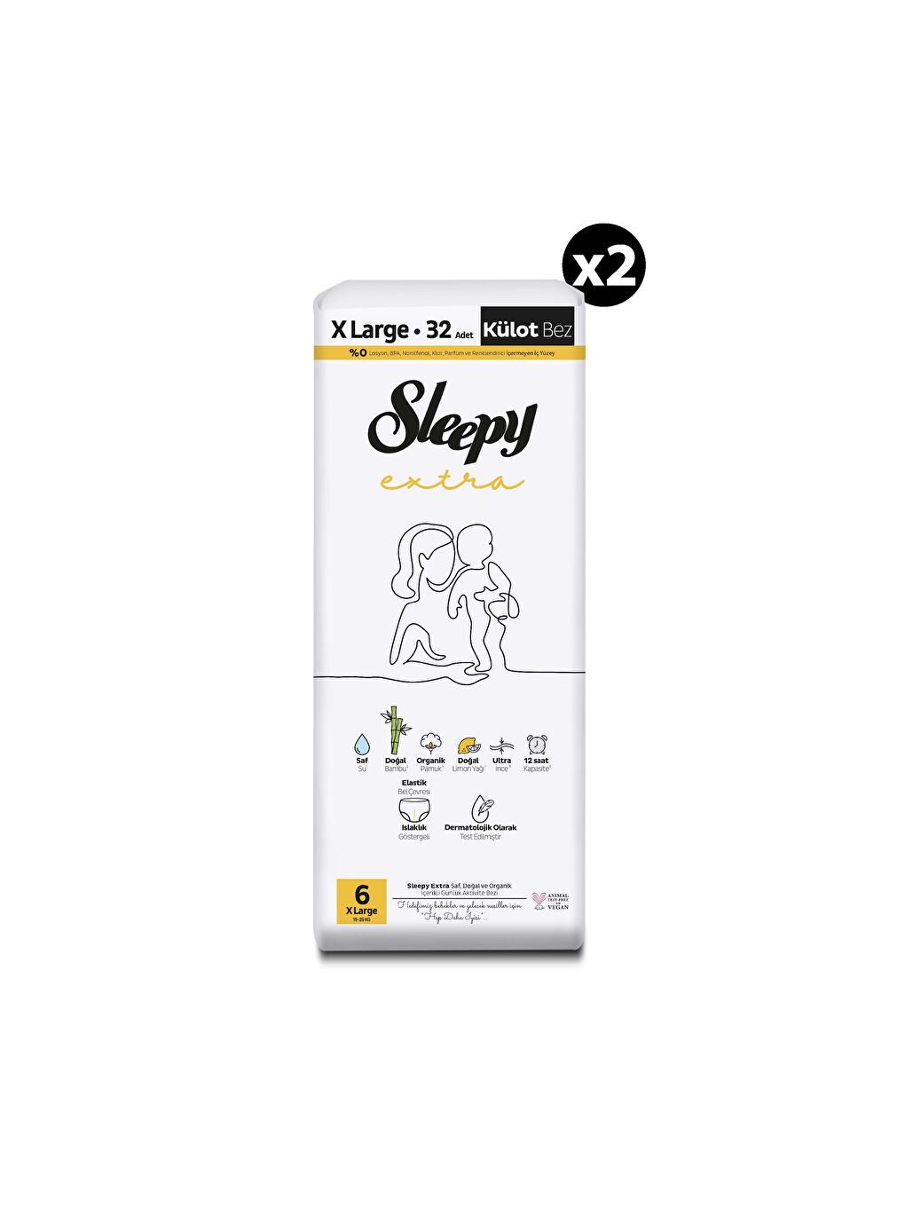 Extra Günlük Aktivite Süper Paket Külot Bez 6 Numara Xlarge 64 Adet-1