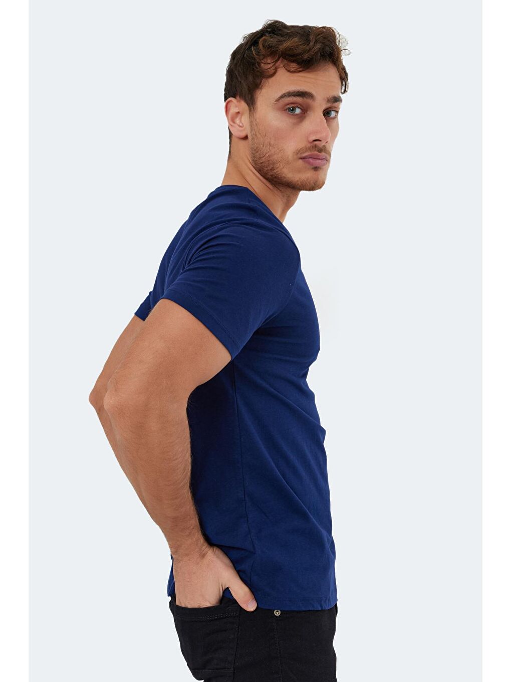 KAURI Erkek %100 Pamuk Tişört Lacivert-2
