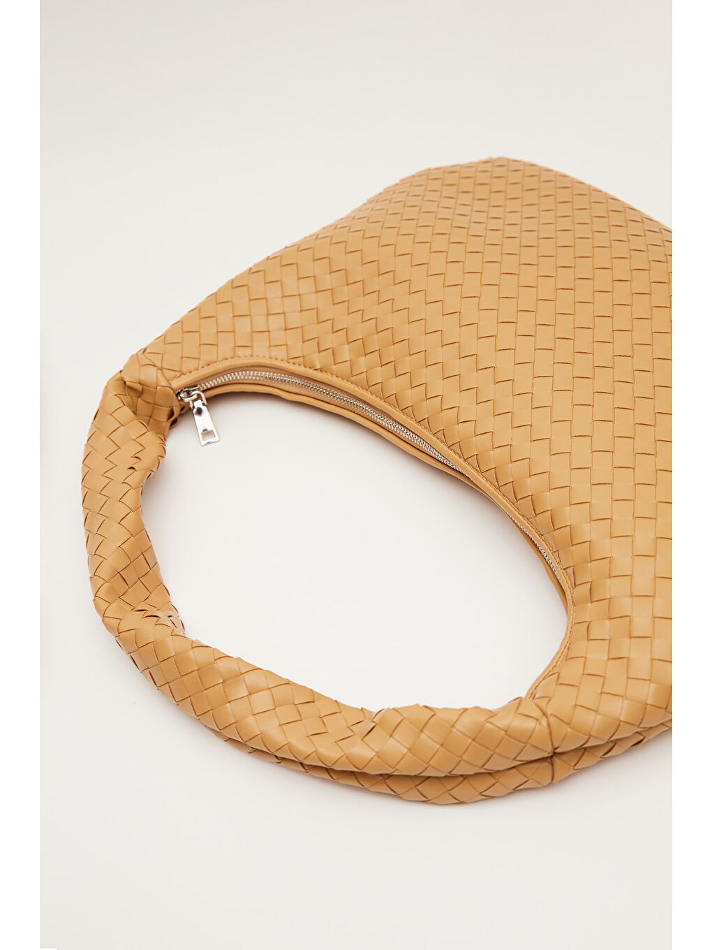 Kahverengi Frances Örgü Büyük Çanta Sütlü Kahve-1