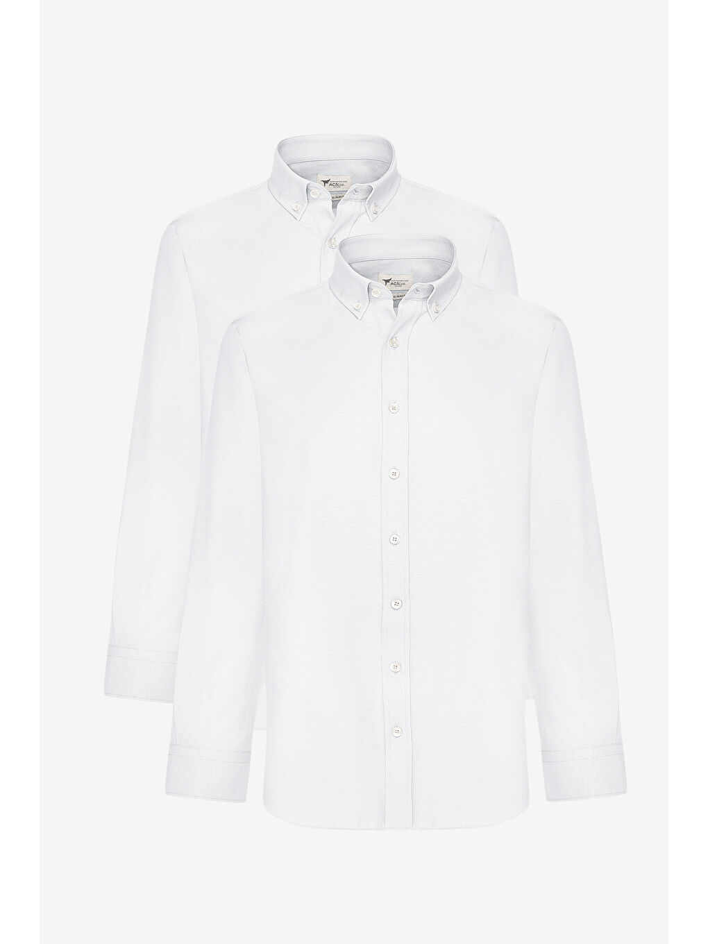 Erkek Beyaz 2'li Pamuklu Kolay Ütülenebilir Slim Fit Dar Kesim Oxford Gömlek Paketi-1