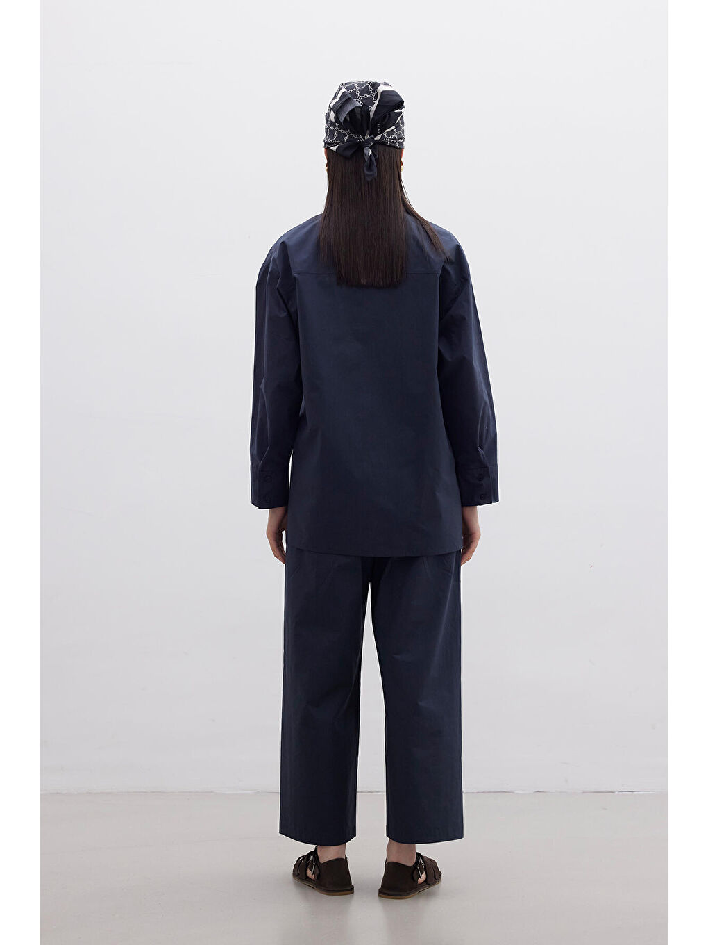 Kruvaze Kapama Premium Gömlek Lacivert-7