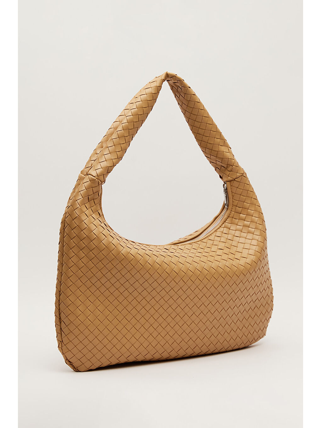 Kahverengi Frances Örgü Büyük Çanta Sütlü Kahve-3