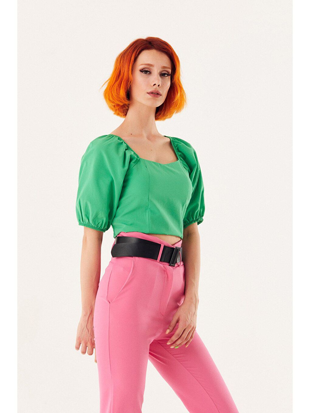 Yeşil Göğüs Dolgulu Karpuz Kol Bluz