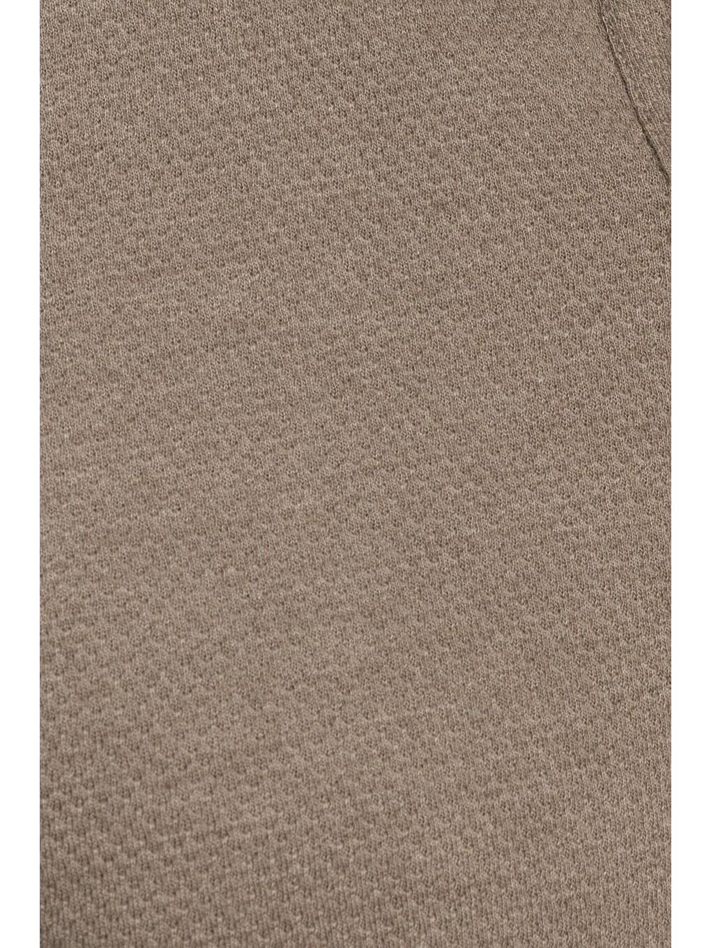 Erkek Klasik Fit Penye Örme Pamuklu Melanj  Bej Tişört-4